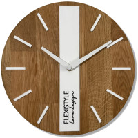 Drevené nástenné hodiny Dub Classic 30cm Flexistyle z250
